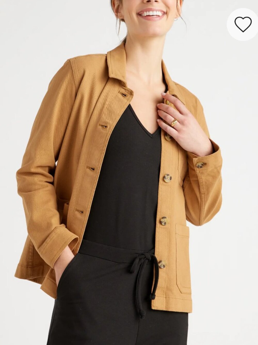 Quince Organic Comfort Stretch Chore Jacket in Tobacco Size Small